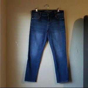 AE American Eagle Mid-Rise Denim Blue Skinny Ankle Jeans Women’s Size 16 Regular